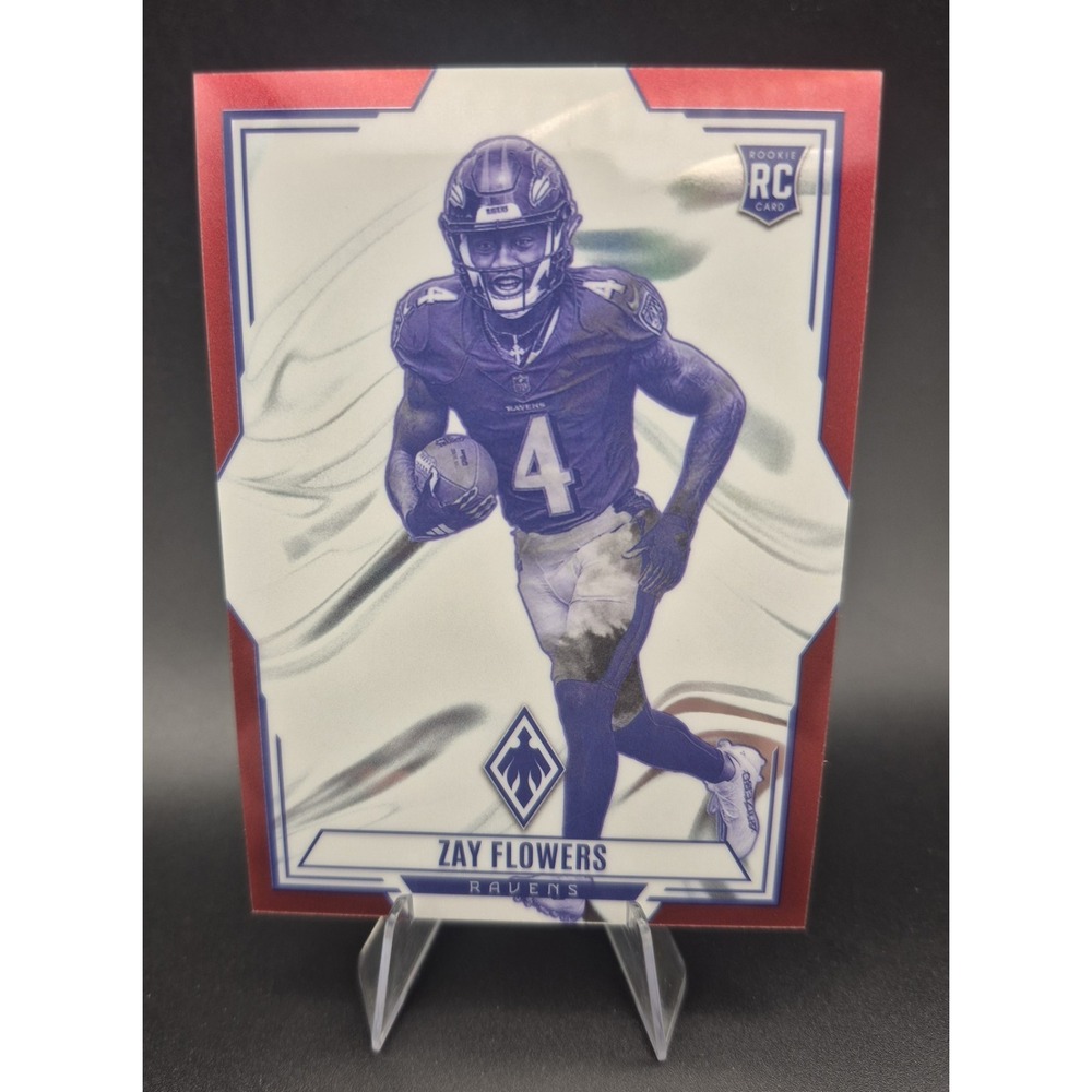 2023 Panini Phoenix Zay Flowers #CON-12 Contours Red /199 (RC) Baltimore Ravens